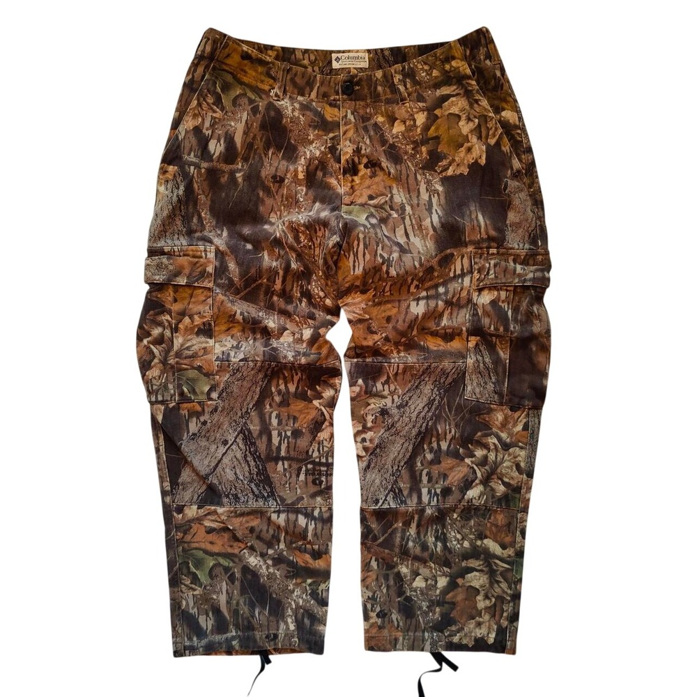 VTG Columbia Camo Cargo Pants Flannel Lined Mossy Oak 40x30 Outdoors Gorpcore